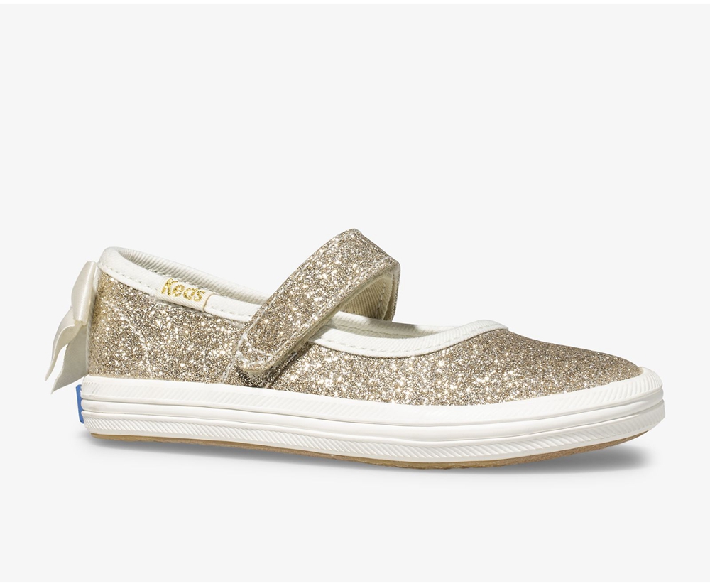 Keds Slip Ons Gold - Kate Spade new york Sloane MJ Glitter - Kids MIKRST-102